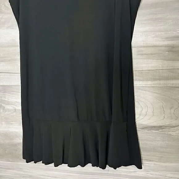 Annalee + Hope Womens Black Sleeveless Shift Stretch Midi Dress Size Large - Picture 3 of 8